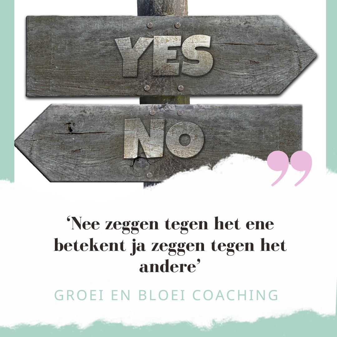 NEE zeggen tegen het ene betekent JA tegen het andere