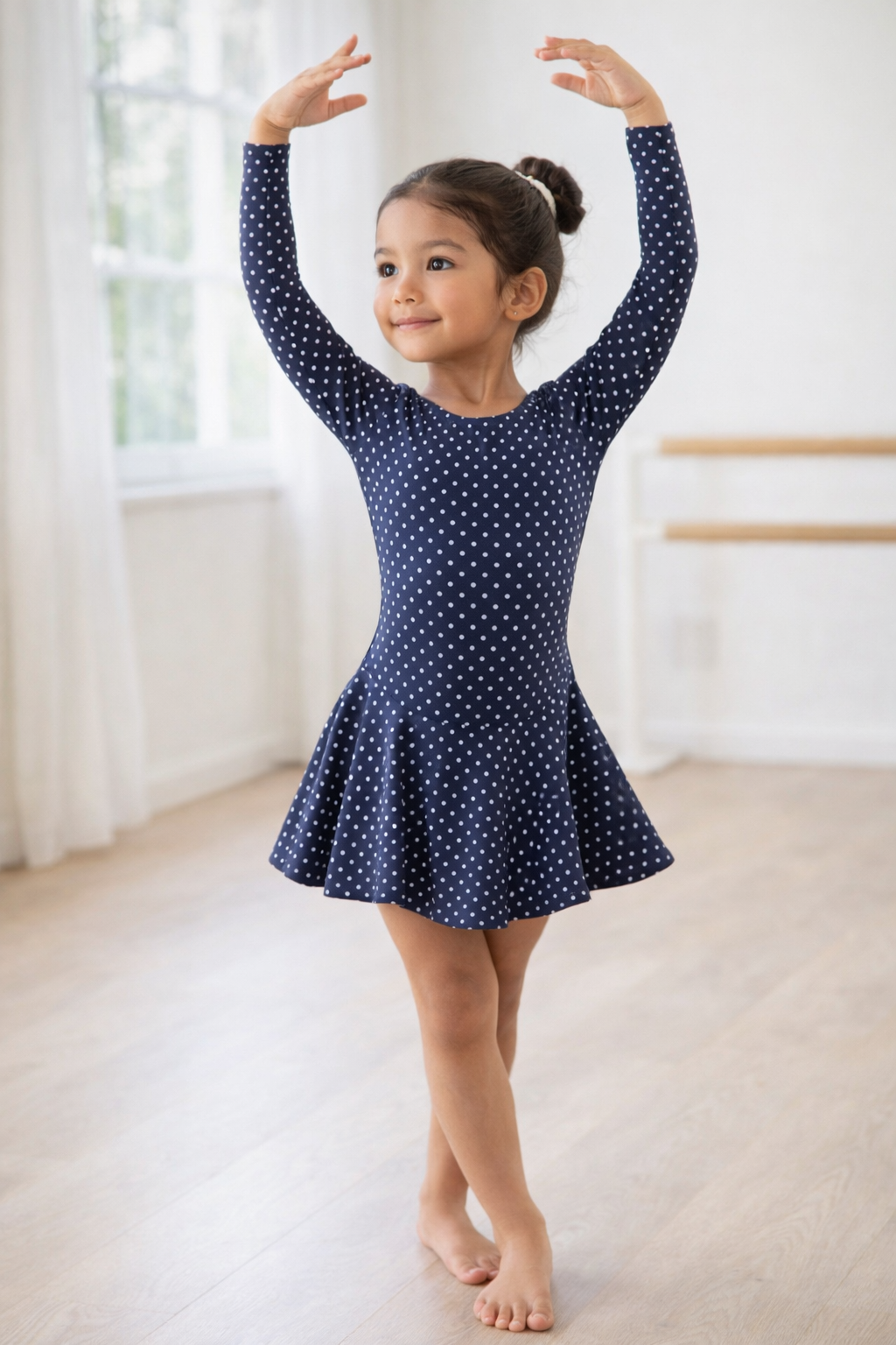 Polka Dot Navy Blue Leotard
