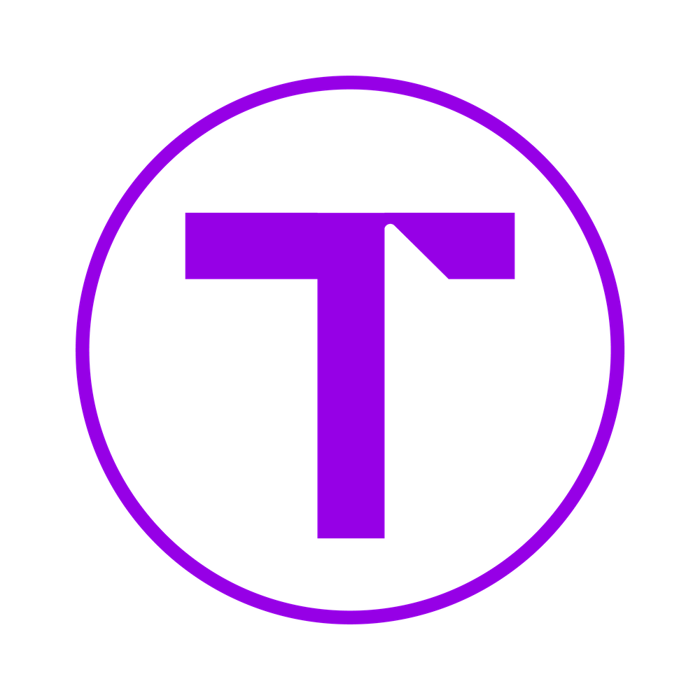 A purple uppercase letter T inside a purple circle on a black background. Smash Talent.