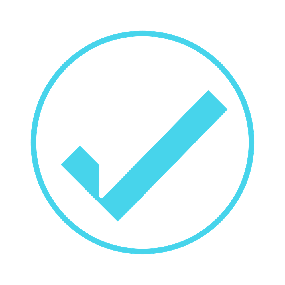 Blue check mark inside a circle on a black background. Smash Legal.