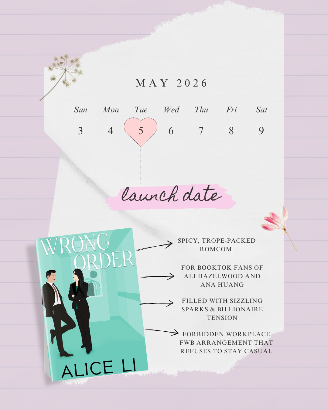 Alice Li Author - Wrong Order Launch Date