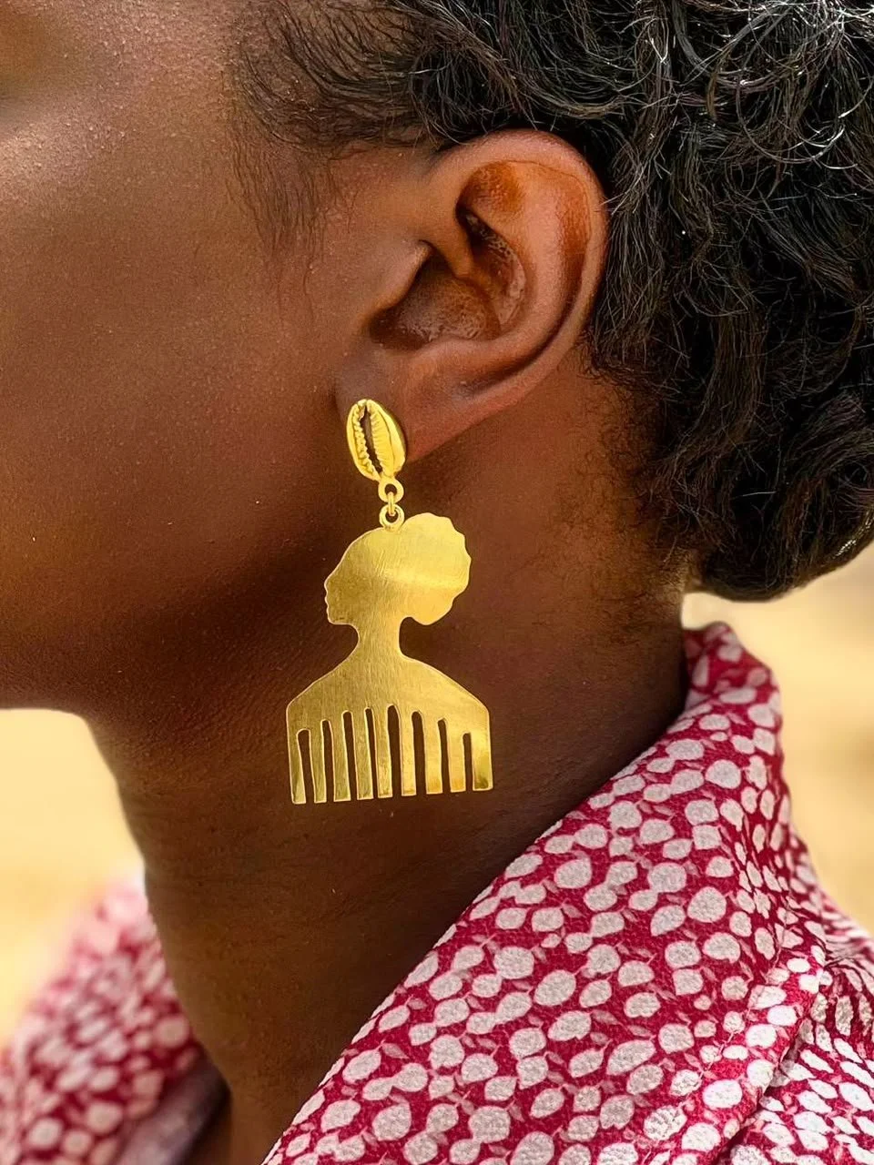 Afro Kom Earrings