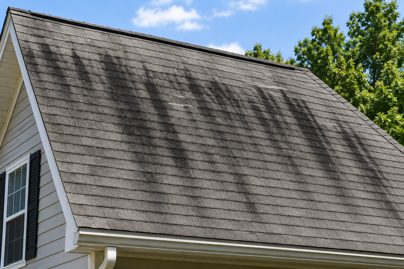 Shingle Roof with Black Gloeocapsa Magma on it.