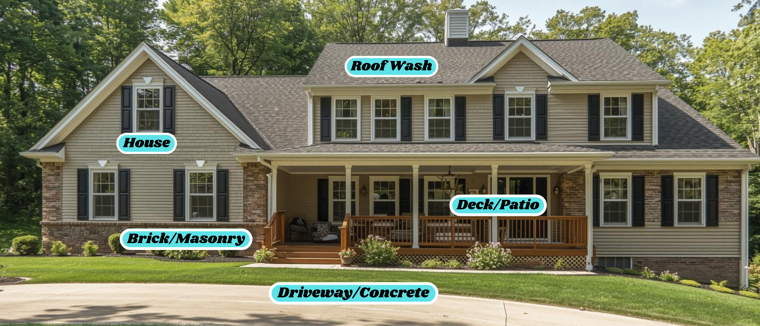 House washing by Asheville's premier luxury residential exterior cleaning company.