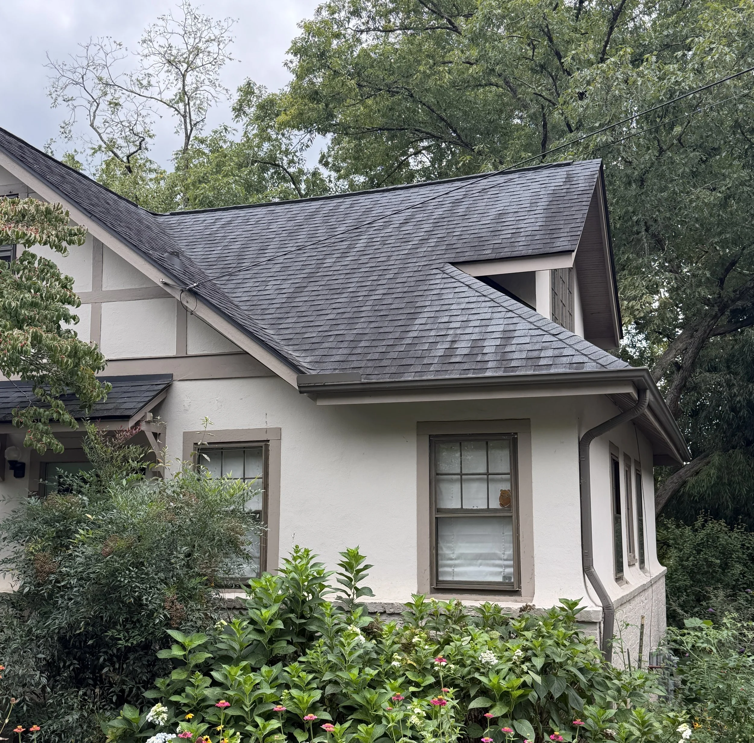 Roof in great condition except for the bacteria growing on it.