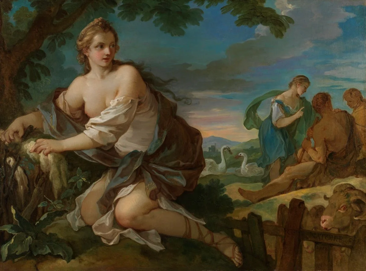 "Psyche Gahtering the Fleece of the Rams of the Sun", Charles Joseph Natoire (1700 - 1777), French