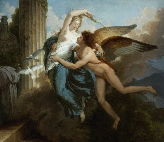 "The Reunion of Cupid and Psyche", Jean-Pierre Saint-Ours s (1708 - 1773), Swiss 
