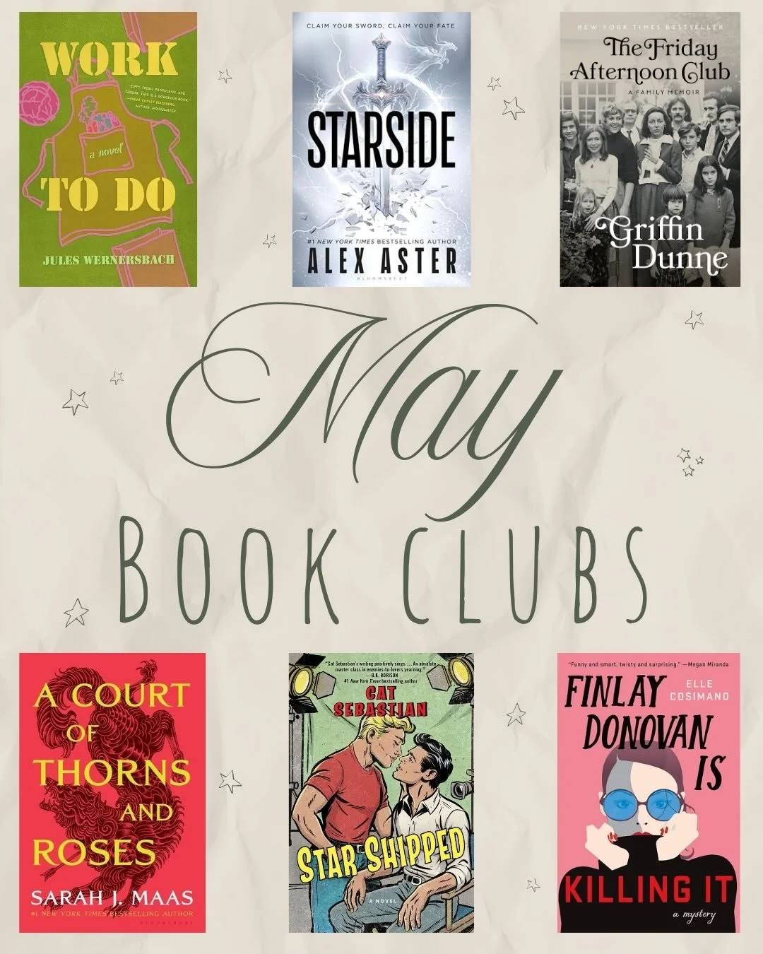May book clubs are here!! This month we have three NEW book clubs: ACOTAR, Memoir, and Queer Book Club! ✨ We&rsquo;ve pressed pause on a few of our book clubs to make way for the new ones. 
Be on the lookout for more news about Independent Bookstore 