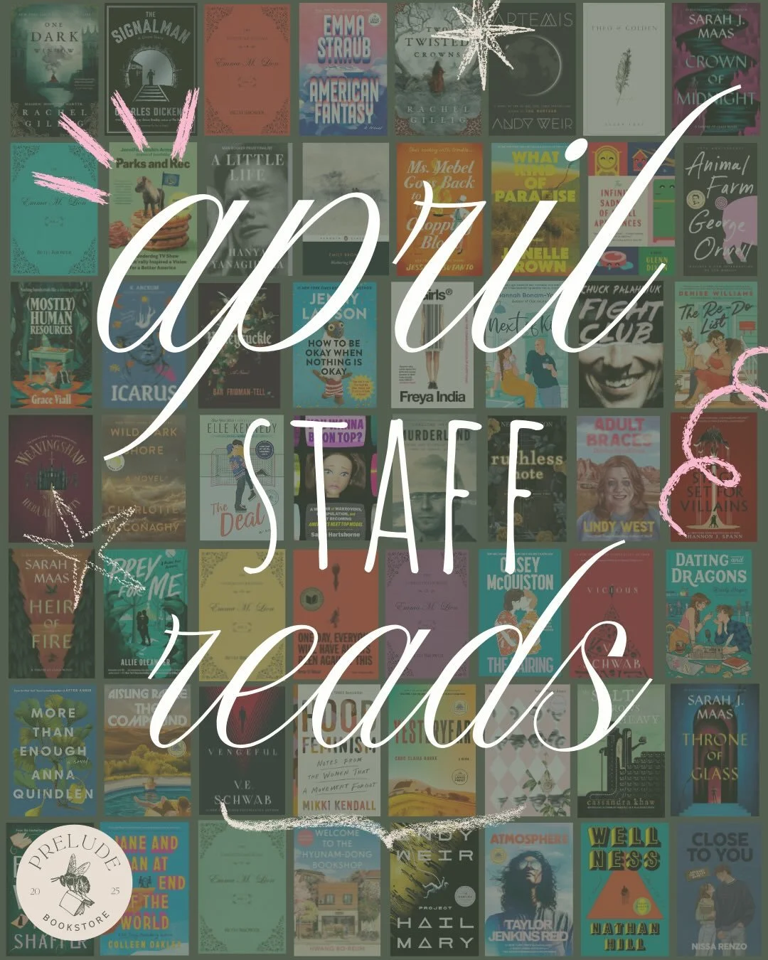 We&rsquo;ve been doing a LOT of reading this month! Spot any of your favorites? Stop by and tell us what you&rsquo;ve been loving lately. 📚✨

#preludebookstore #dunwoodyga #atlanta #atlantabookstores #staffreads