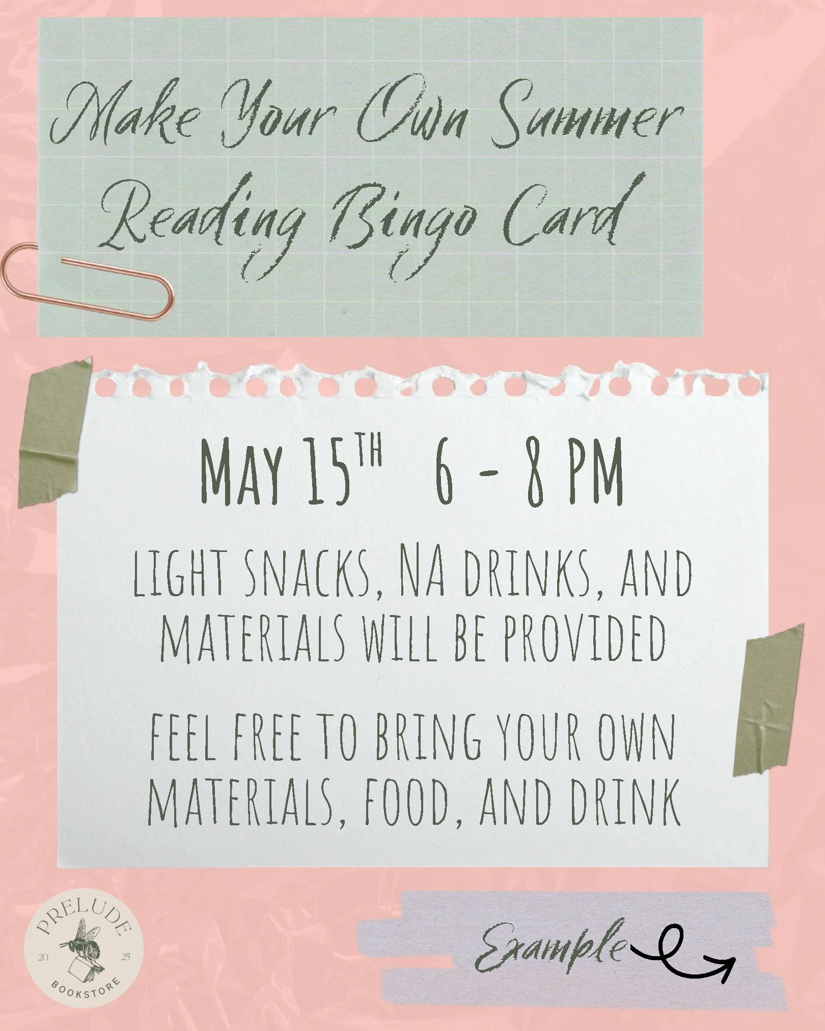 Summer Reading Bingo Craft Night