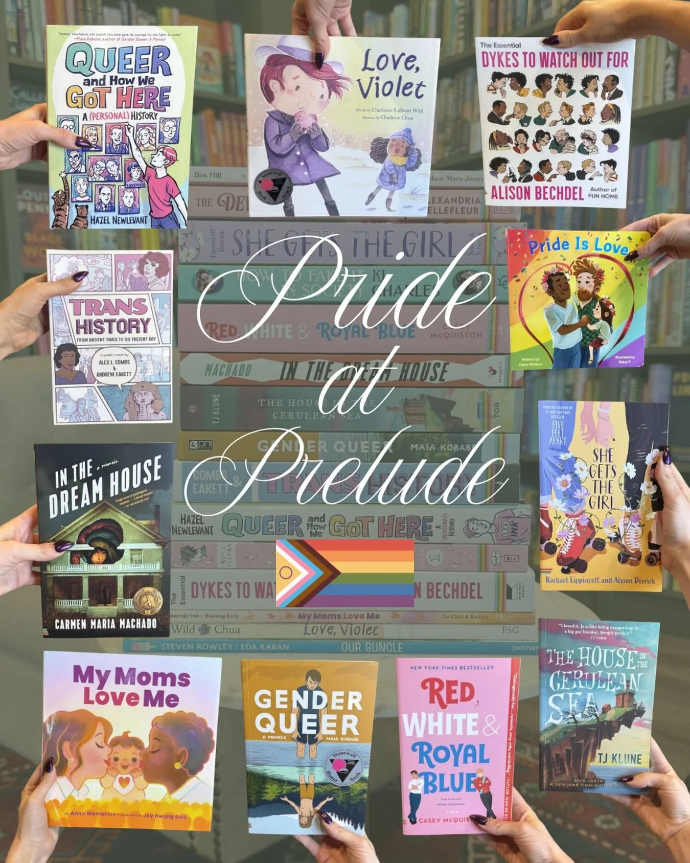 Happy Pride!! 🏳️&zwj;🌈✨🏳️&zwj;⚧️ At Prelude, we celebrate pride all year long, but June gives us an extra reason to spotlight some of our favorite LGBTQ+ books and authors! Come chat with us about your favorites and let us know what you&rsquo;re r