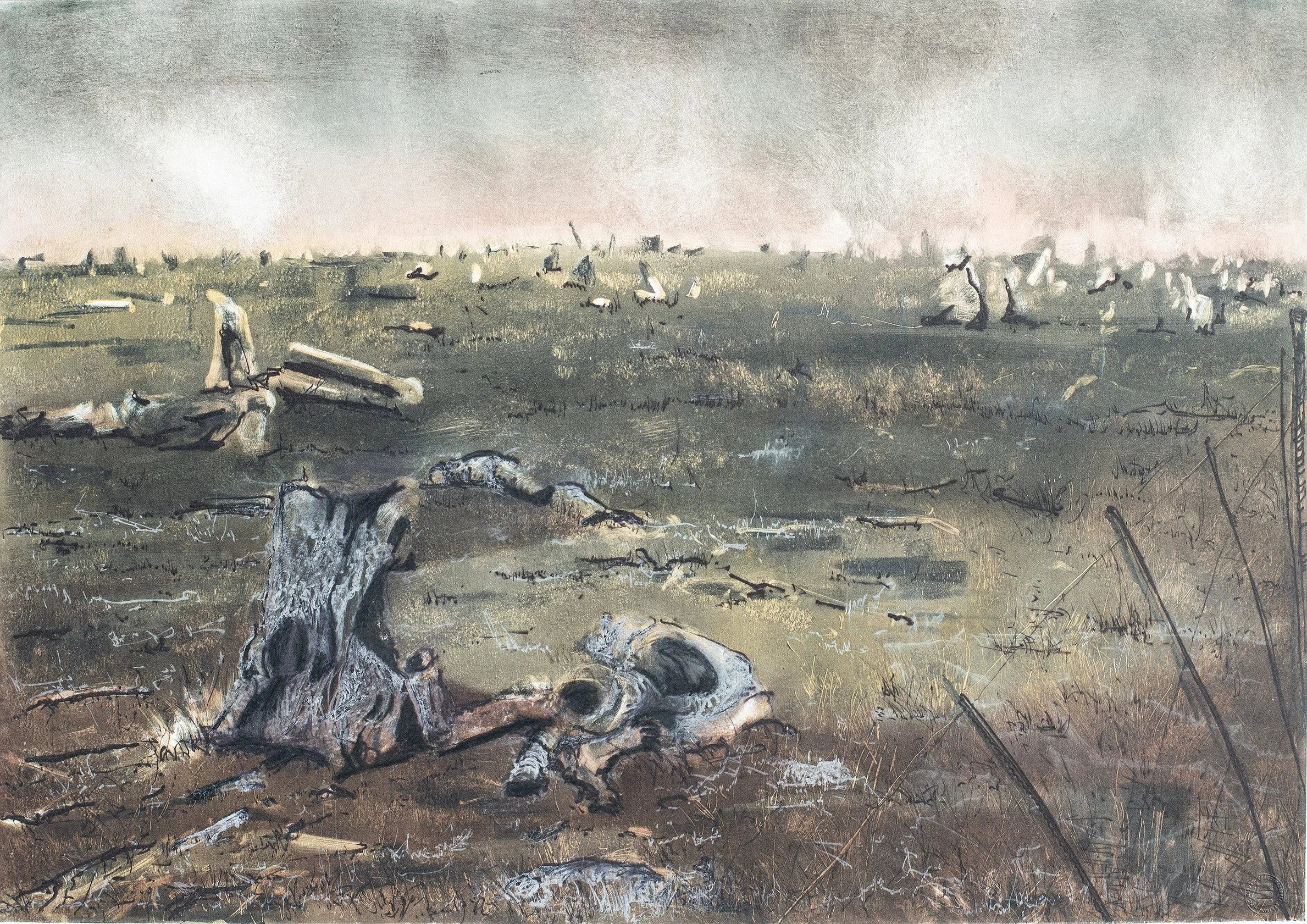 Unburied Dead I … Memorial Landscapes , 2001, Monotype
