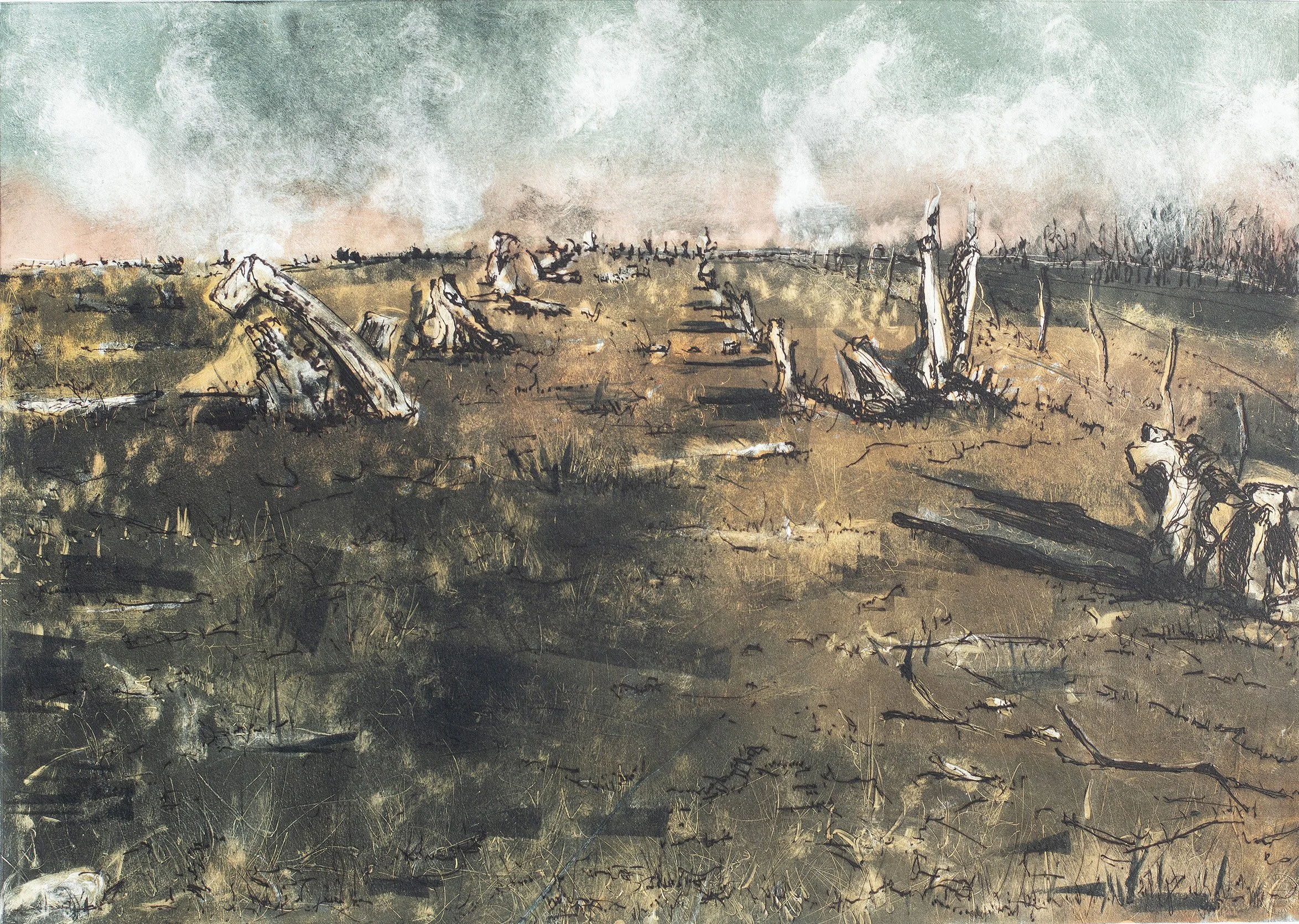 Unburied Dead II … Memorial Landscapes , 2001, Monotype