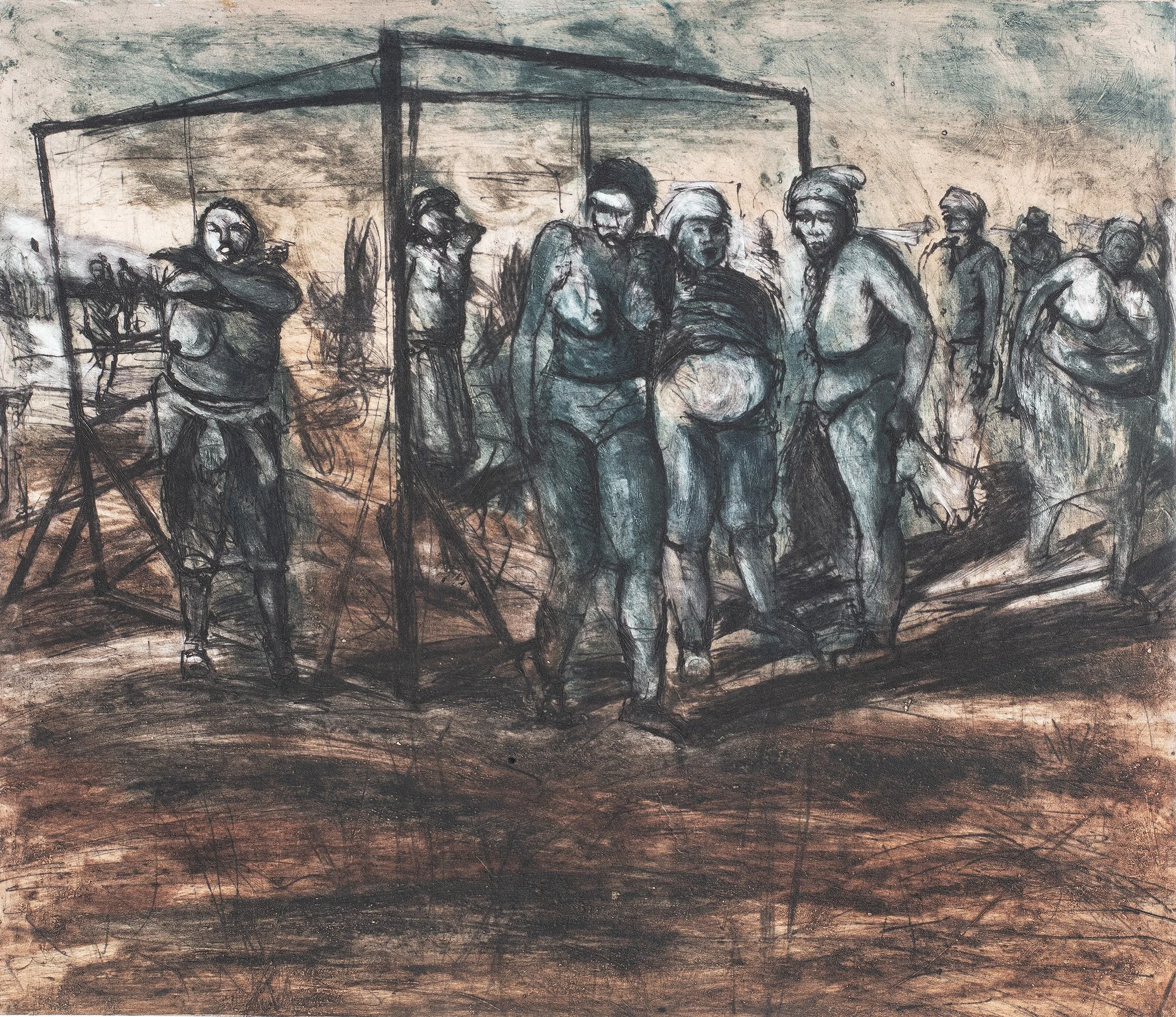 Wathintha ‘Bafazi!’ You Strike a Woman, You Strike a Rock series IV
1990, Drypoint and carborundum