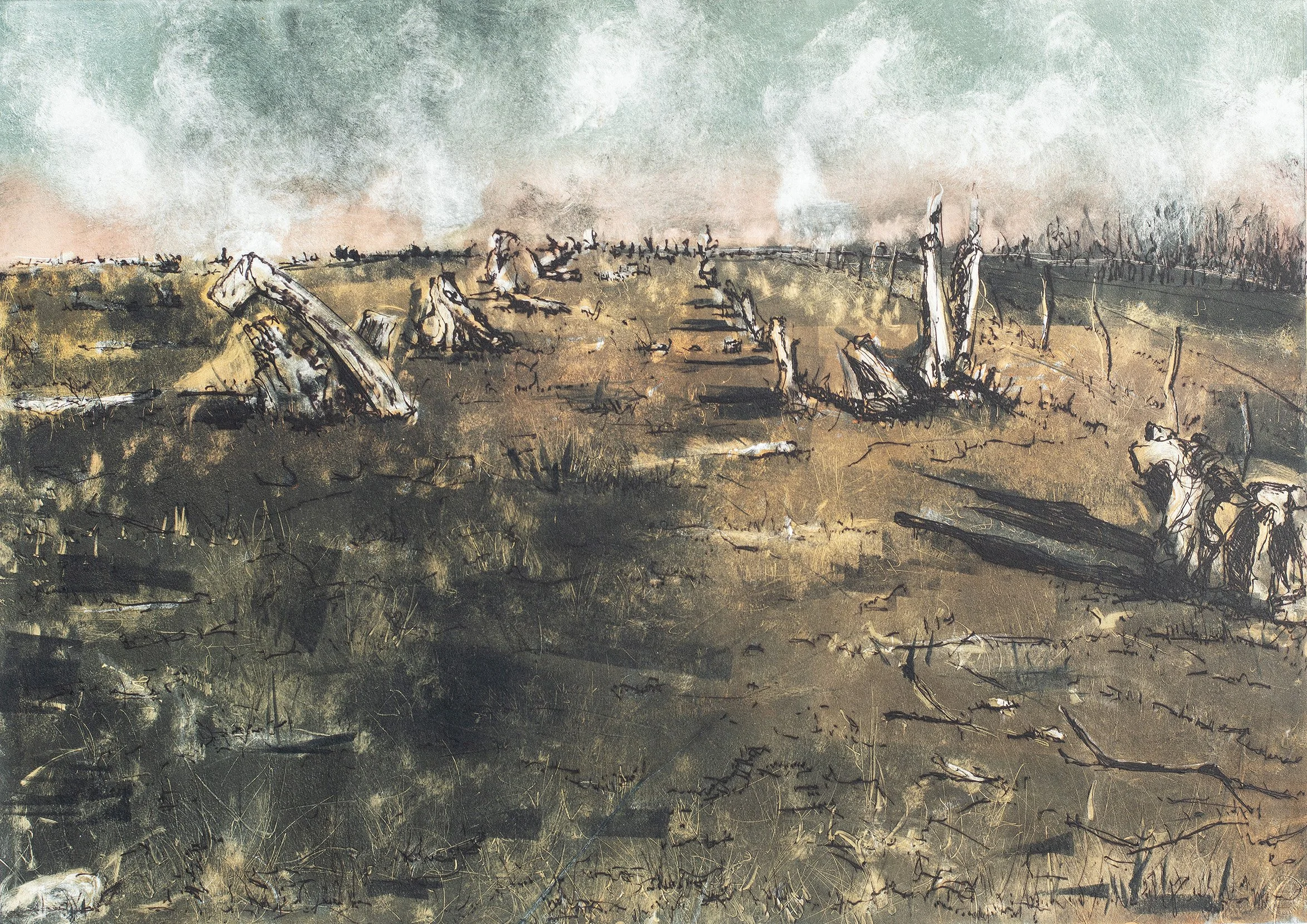 Unburied Dead II , 2001, Monotypes