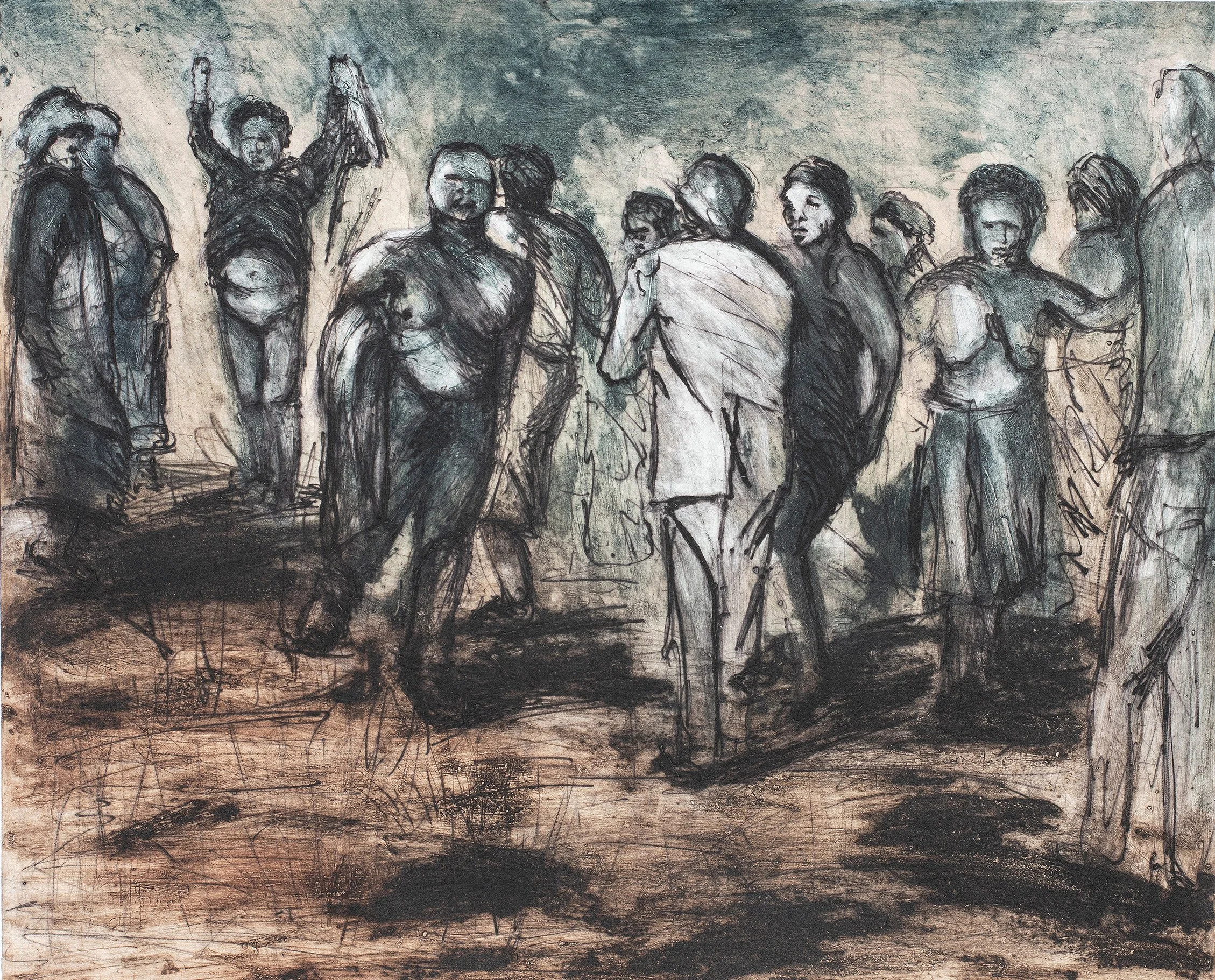 Wathintha ‘Bafazi!’ You Strike a Woman, You Strike a Rock series III
1990, Drypoint and carborundum