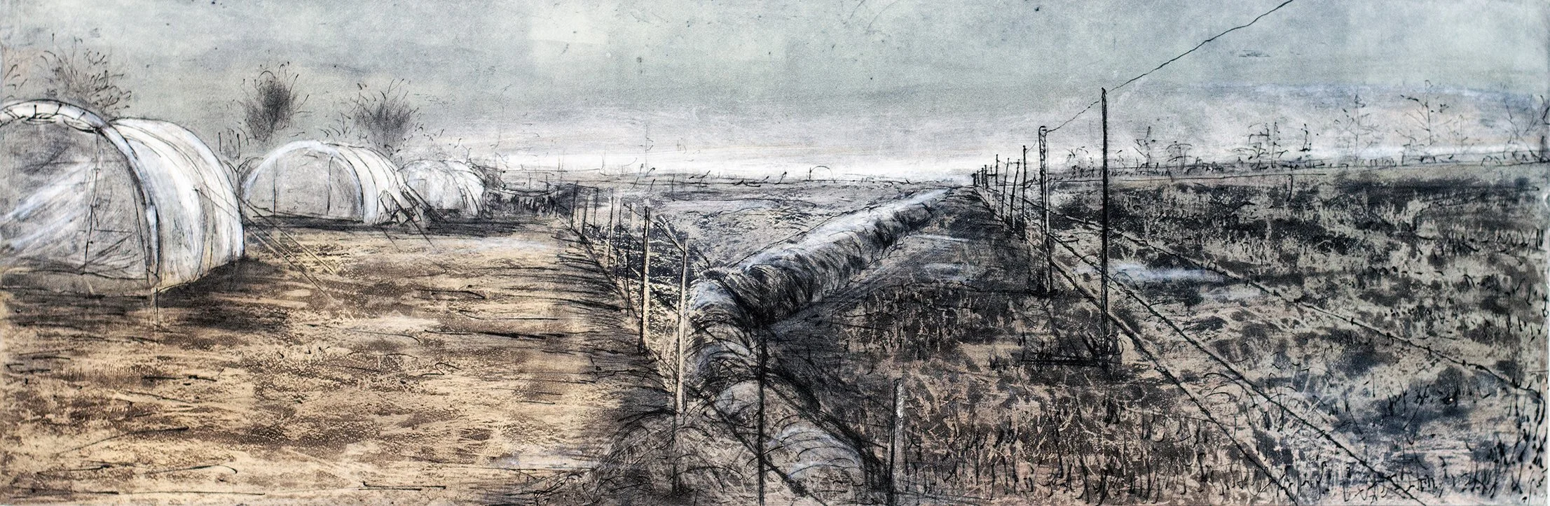 Dislocated Landscapes I , 2009, Etching monoprint, variable edition