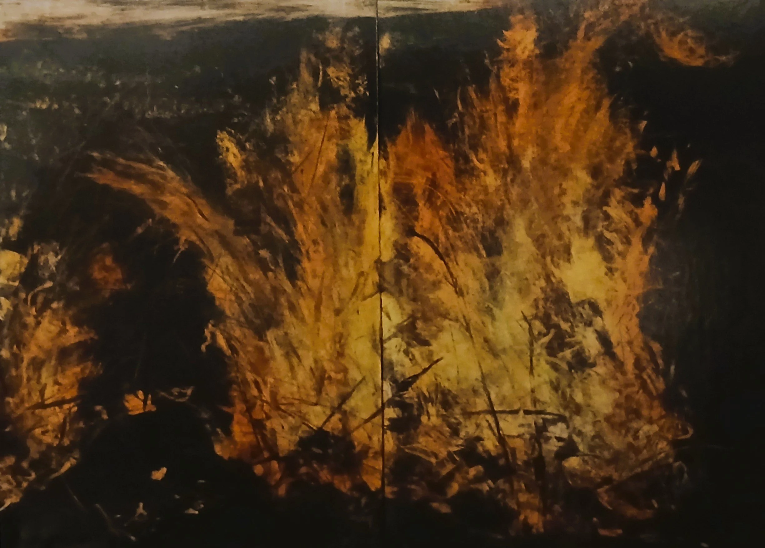 Panel 4 from the Fires of the Truth Commission , 2000, Monotypes,
in the Art Collection of The Constitutional Court