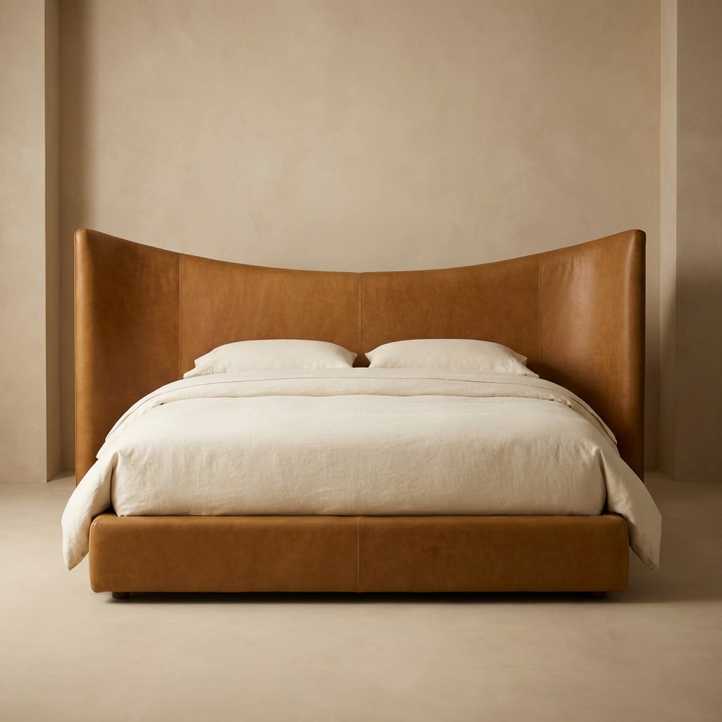 The Rising Tide Bed by Patrona Studio is a custom upholstered platform bed designed for luxury residential and hospitality interiors. Built to spec with precision craftsmanship and integrated design.