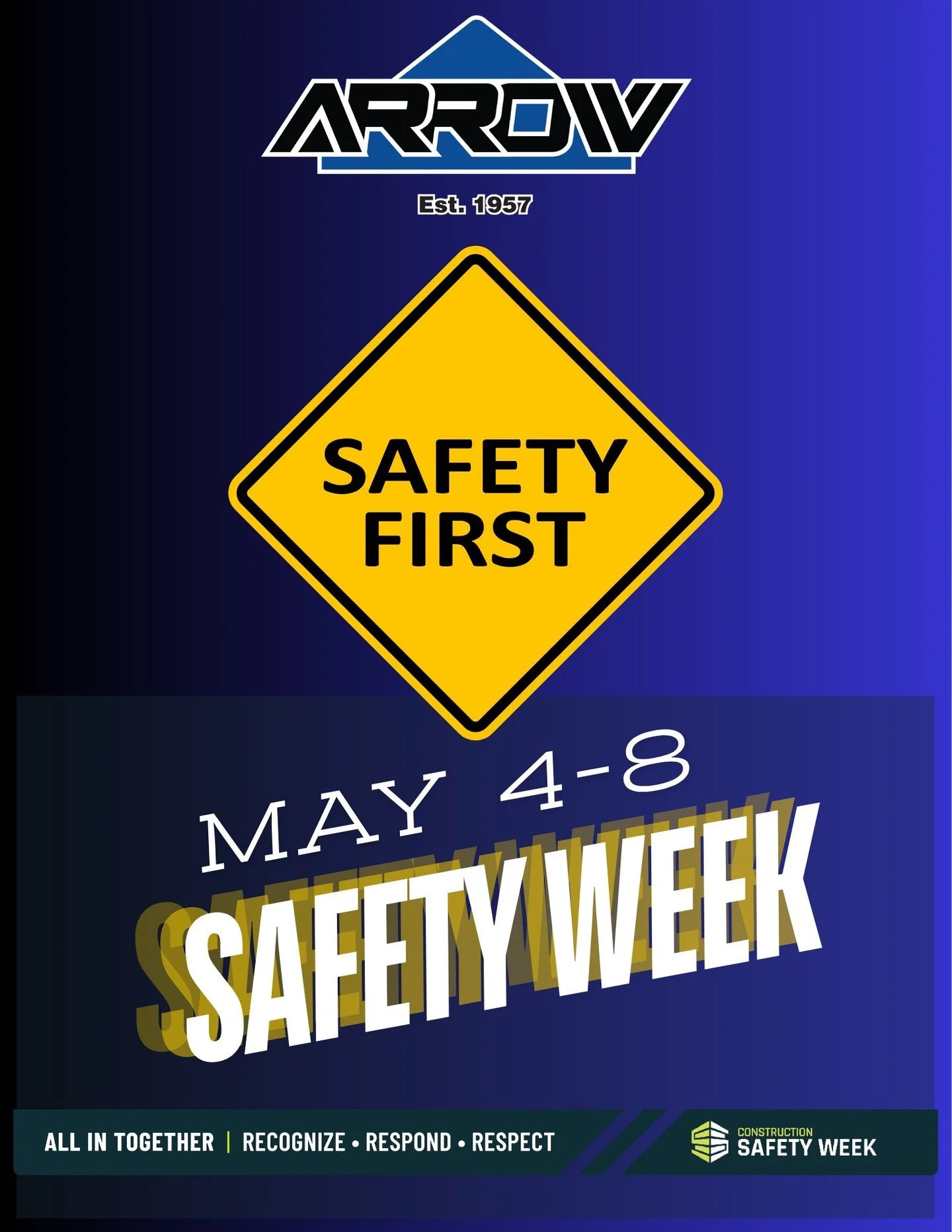 Next week is Safety Week May 4-8!
#safetyweek #arrowtools #safety #construction