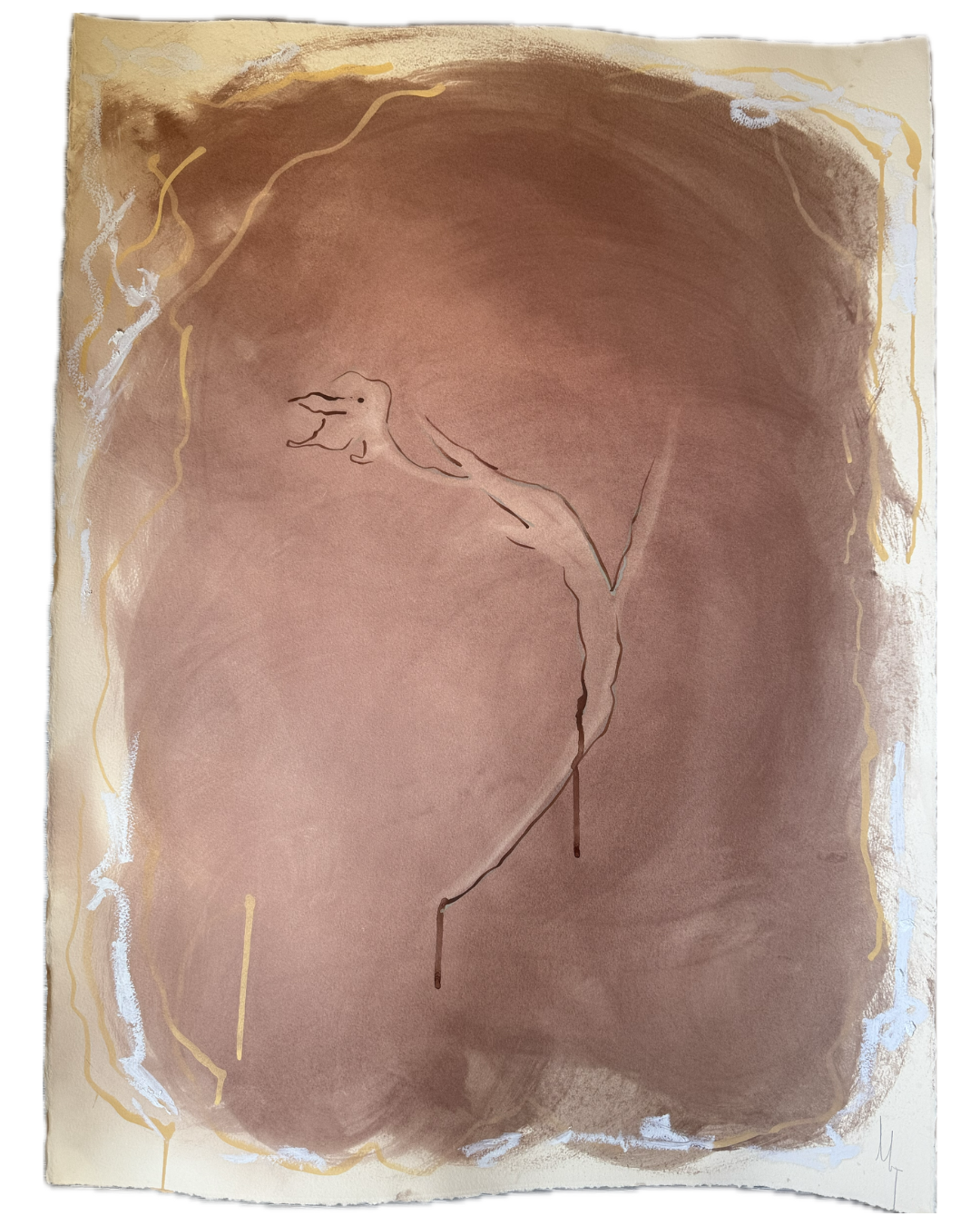 Tulip I, 22 x 30, photogram, gouache and oil stick on paper