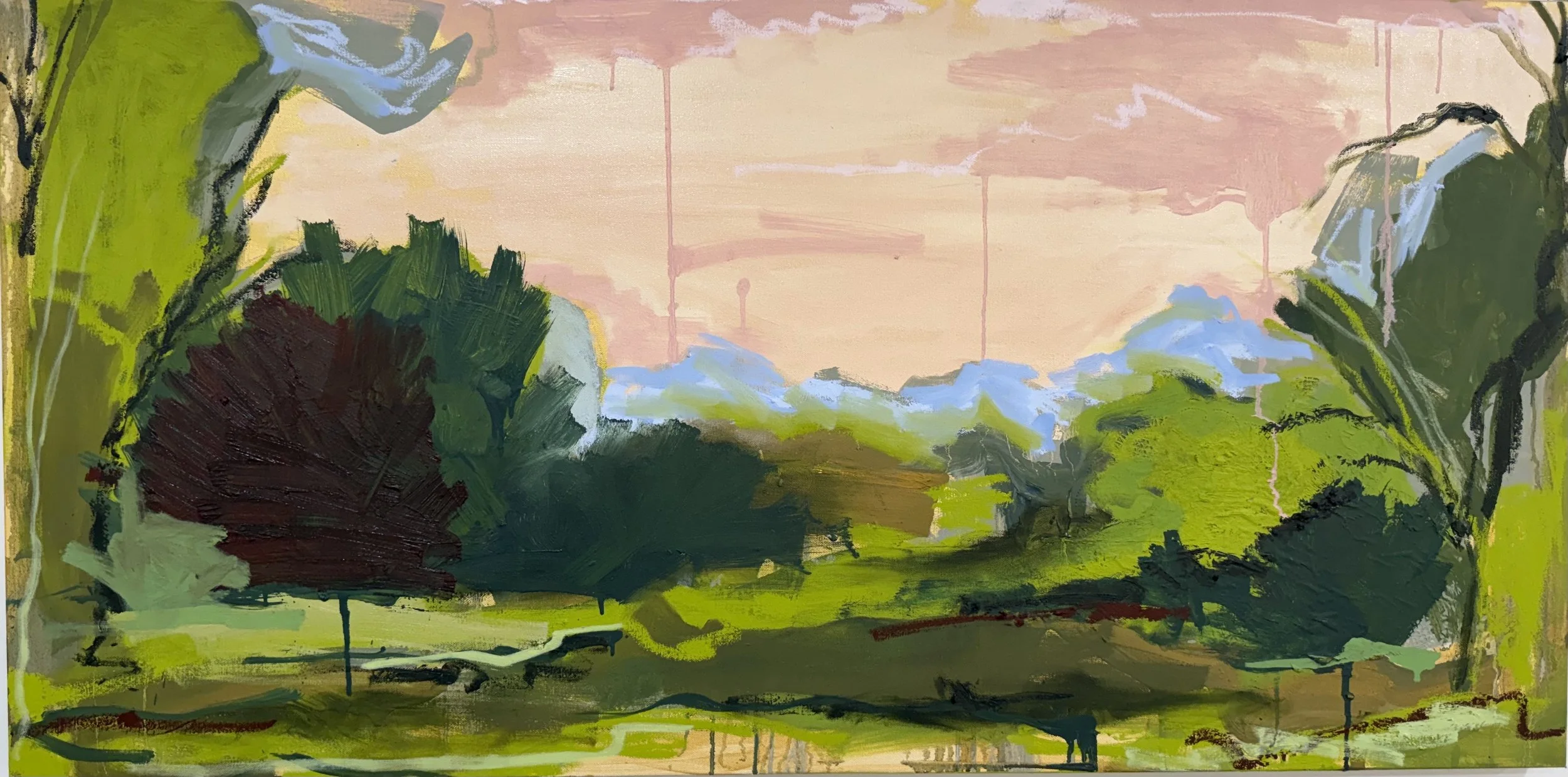 Drought I, 20 x 40, oil and oil stick on canvas