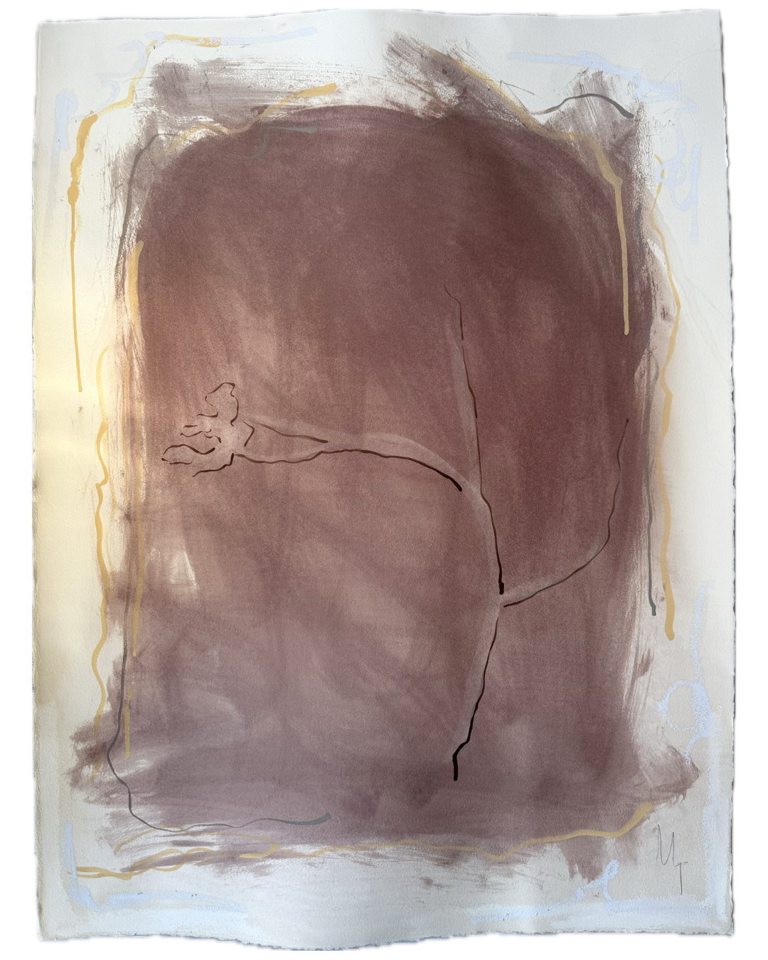 Tulip VI, 22 x 30, photogram, gouache and oil stick on paper