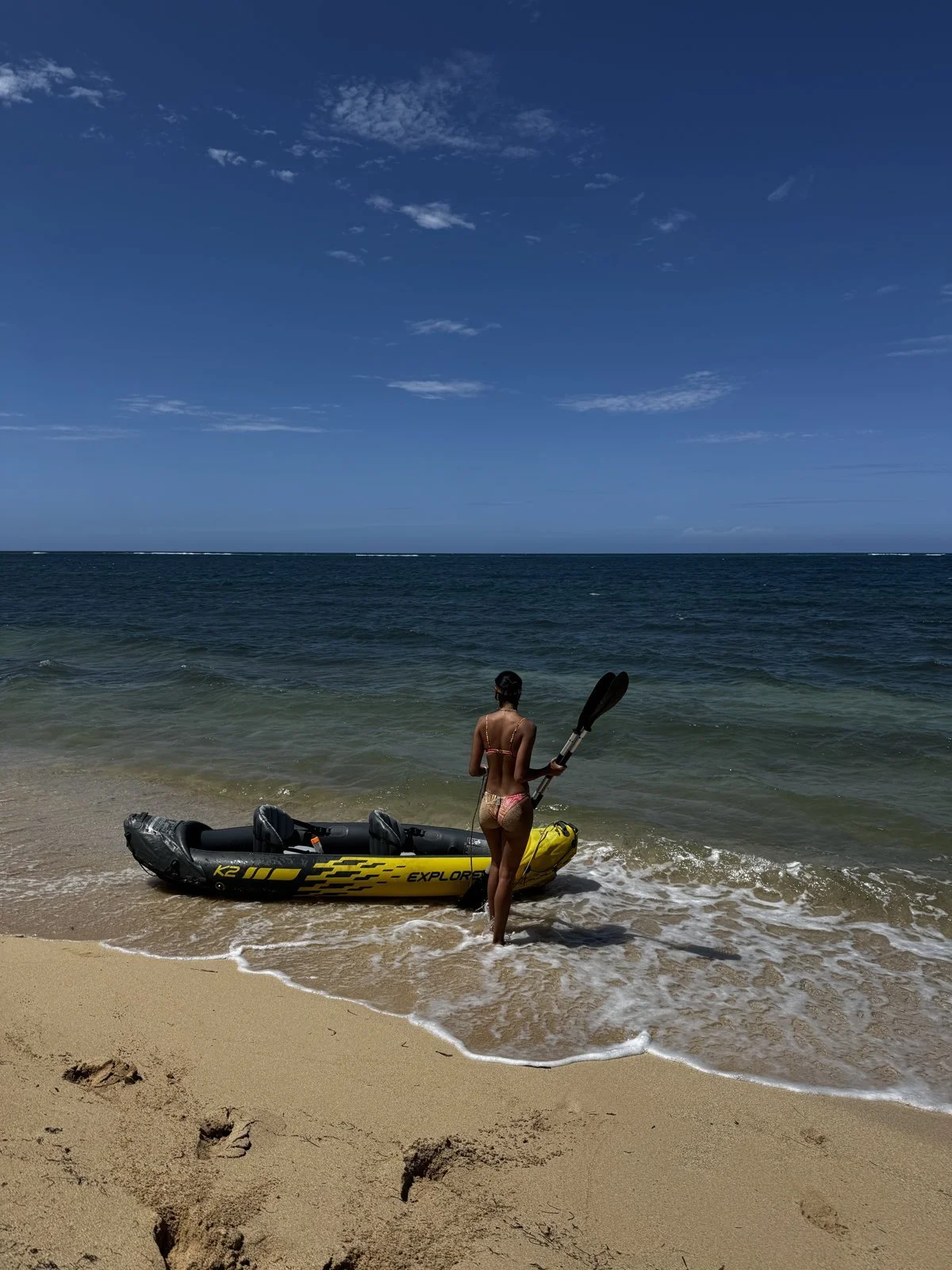 A kayak on the beach at Camp Bay