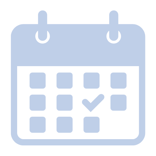 Icon of a calendar with one date checked off.