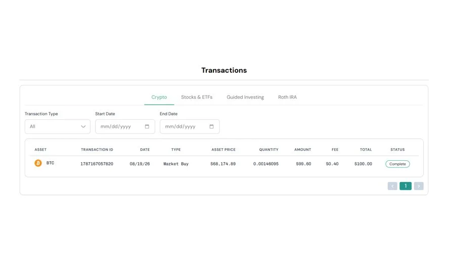 User-Facing Transaction Search