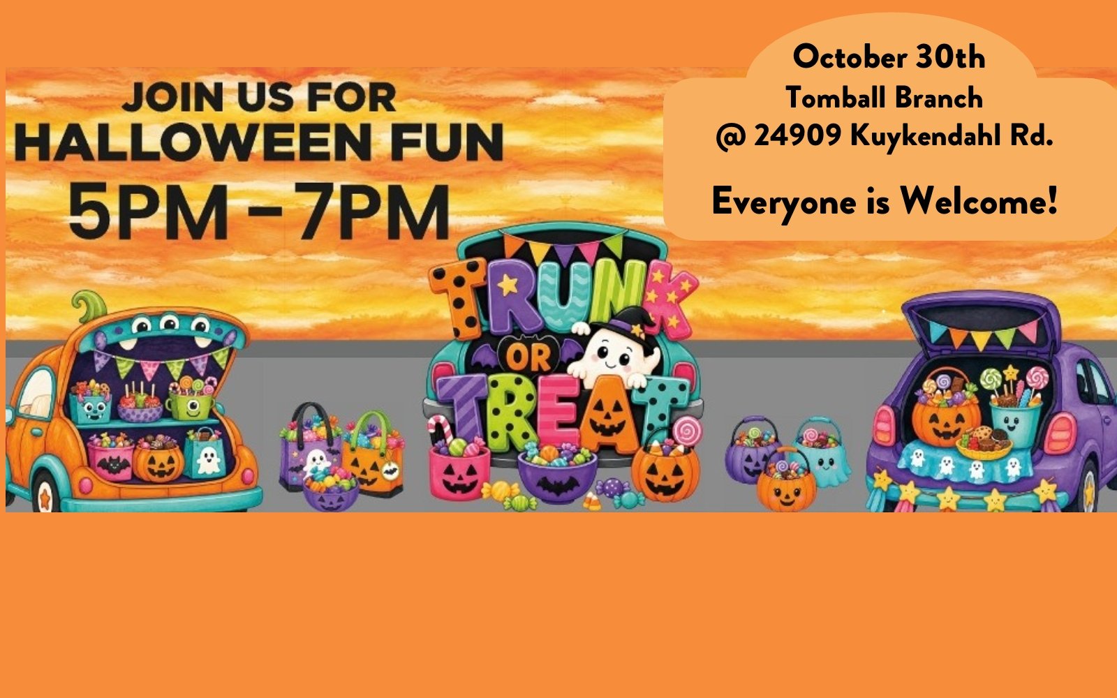   Costumes, candy, and decorated trunks await!        