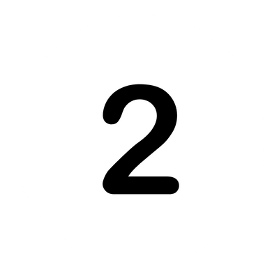 Number two inside a white circle on a black background.
