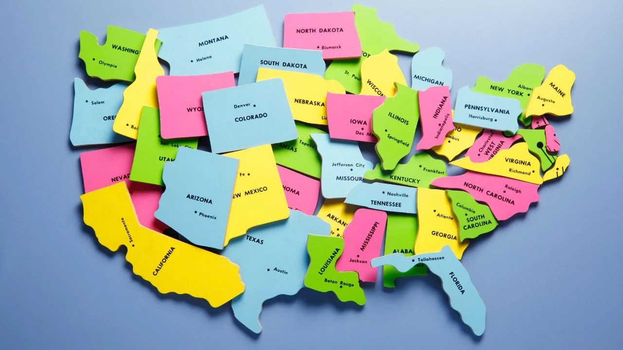 Colorful map of the United States illustrating that FCRA background check protections apply nationwide, whether you hire a local or national lawyer.
