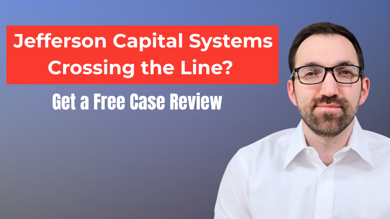 Call to action image asking if Jefferson Capital Systems is crossing the line and inviting users to speak with an attorney