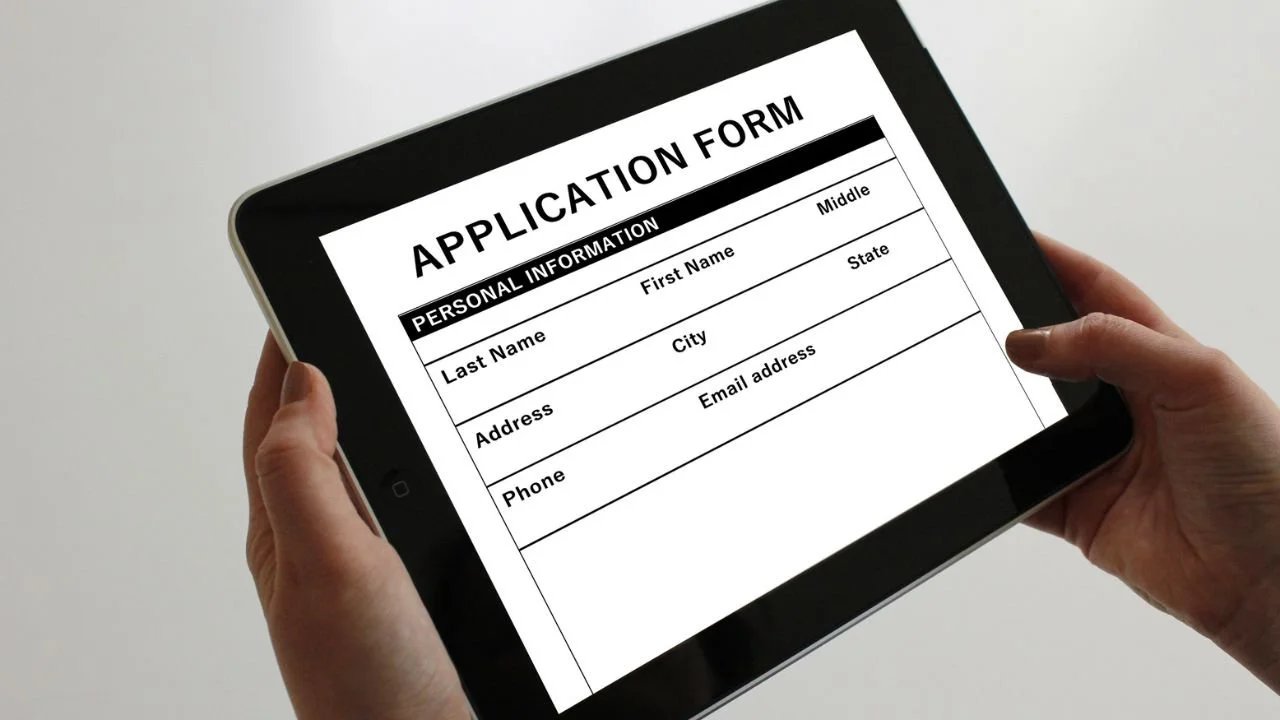 Job application form used during an employment background check process