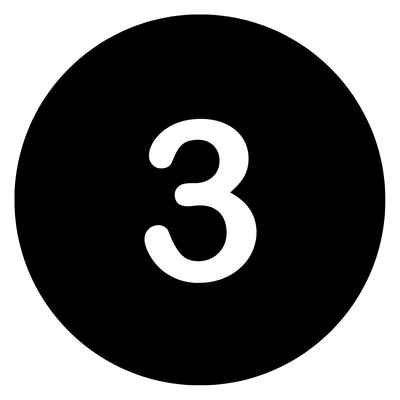 Black background with a white number 3 in the center.