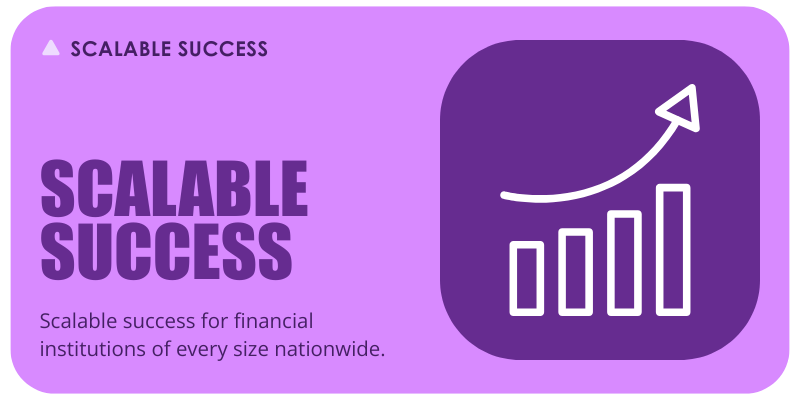 Scalable success for FIs of every size nationwide.