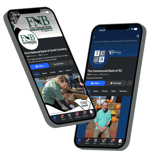 Facebook and twitter feeds for banks