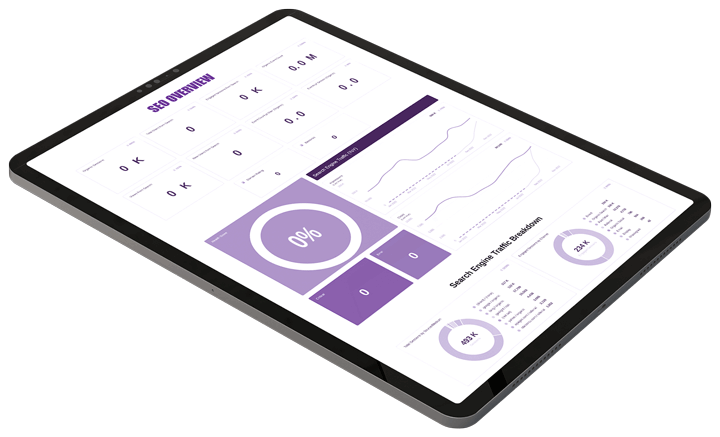 Website analytics displayed using graphics and growing numbers