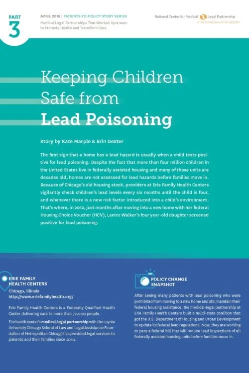 Keeping Children Safe From Lead Poisoning: A Patients-to-Policy Story
