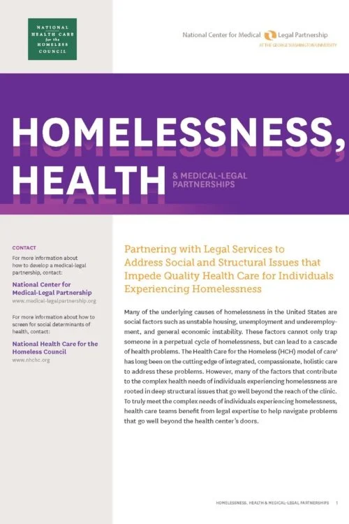 Homelessness, Health, and Medical-Legal Partnerships