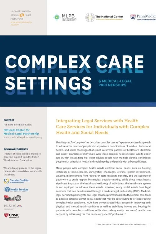 Complex Care Health Settings and Medical-Legal Partnerships