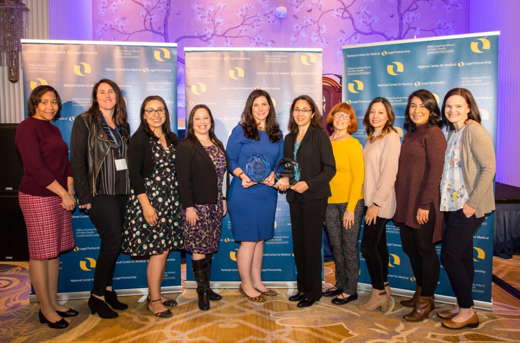 Team members from the MLP at Santa Clara Valley Medical Center and Law Foundation of Silicon Valley accepting a 2017 MLP award.