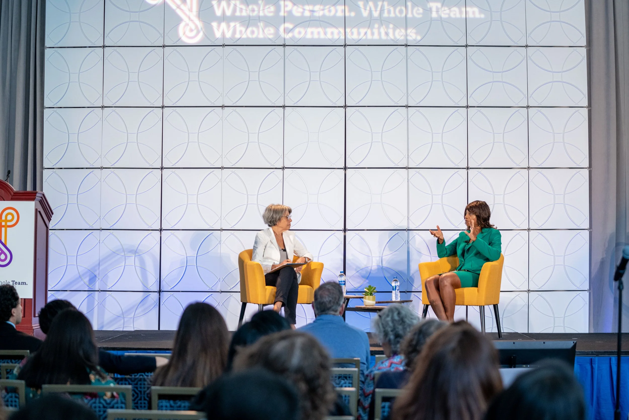 Cindy Mann, Partner at Manatt, Phelps &amp; Phillips in conversation with Karen Dale, Market President / CEO at AmeriHealth Caritas District of Columbia. 