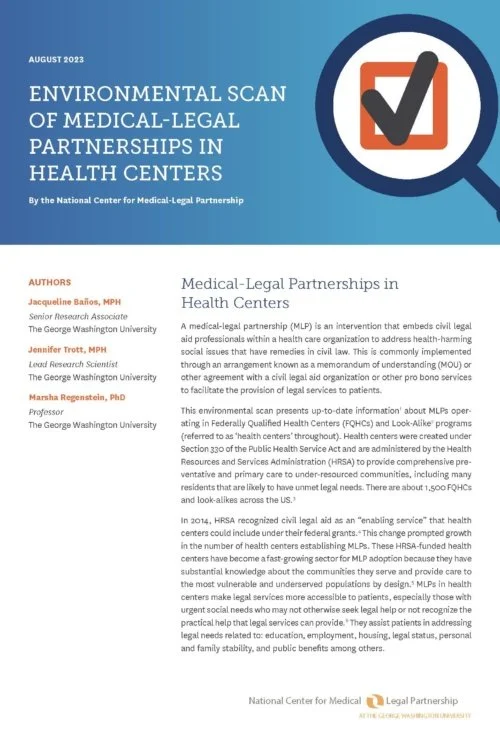 Environmental Scan of Medical-Legal Partnerships in Health Centers