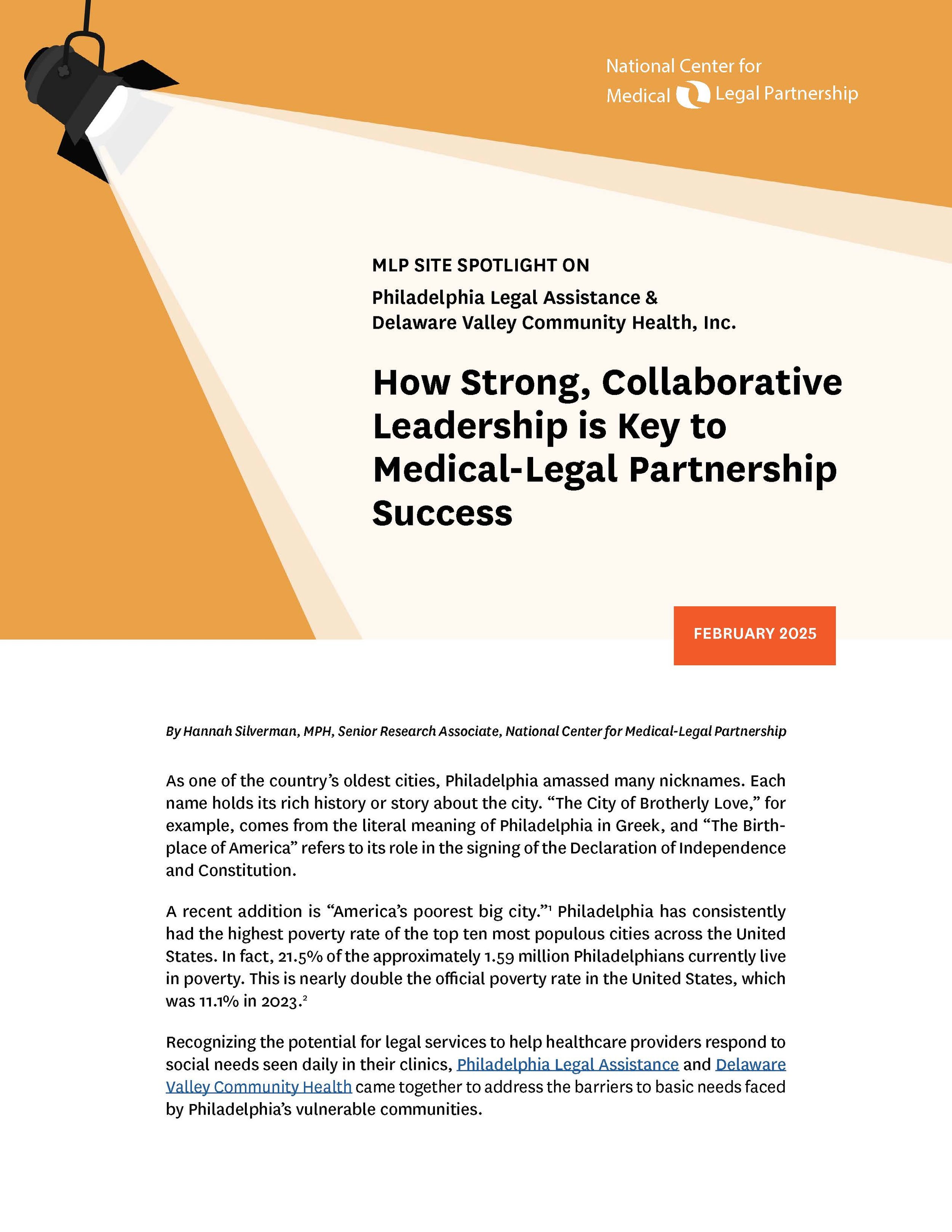 How Strong, Collaborative Leadership is Key to MLP Success: MLP Spotlight on Philadelphia Legal Assistance &amp; Delaware Valley Community Health