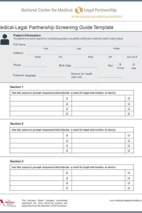 Screening Tool for MLP Legal Needs in Health Care Settings