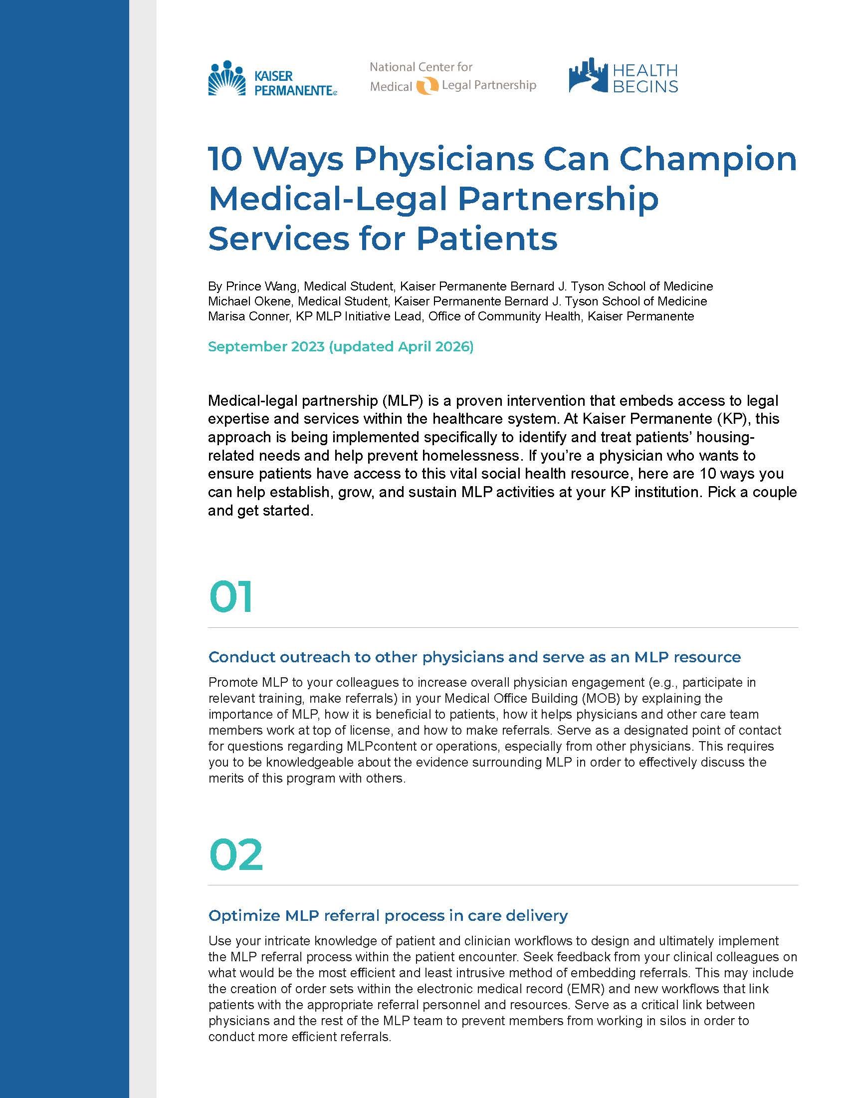 10 Ways Physicians Can Champion MLP Services for Patients