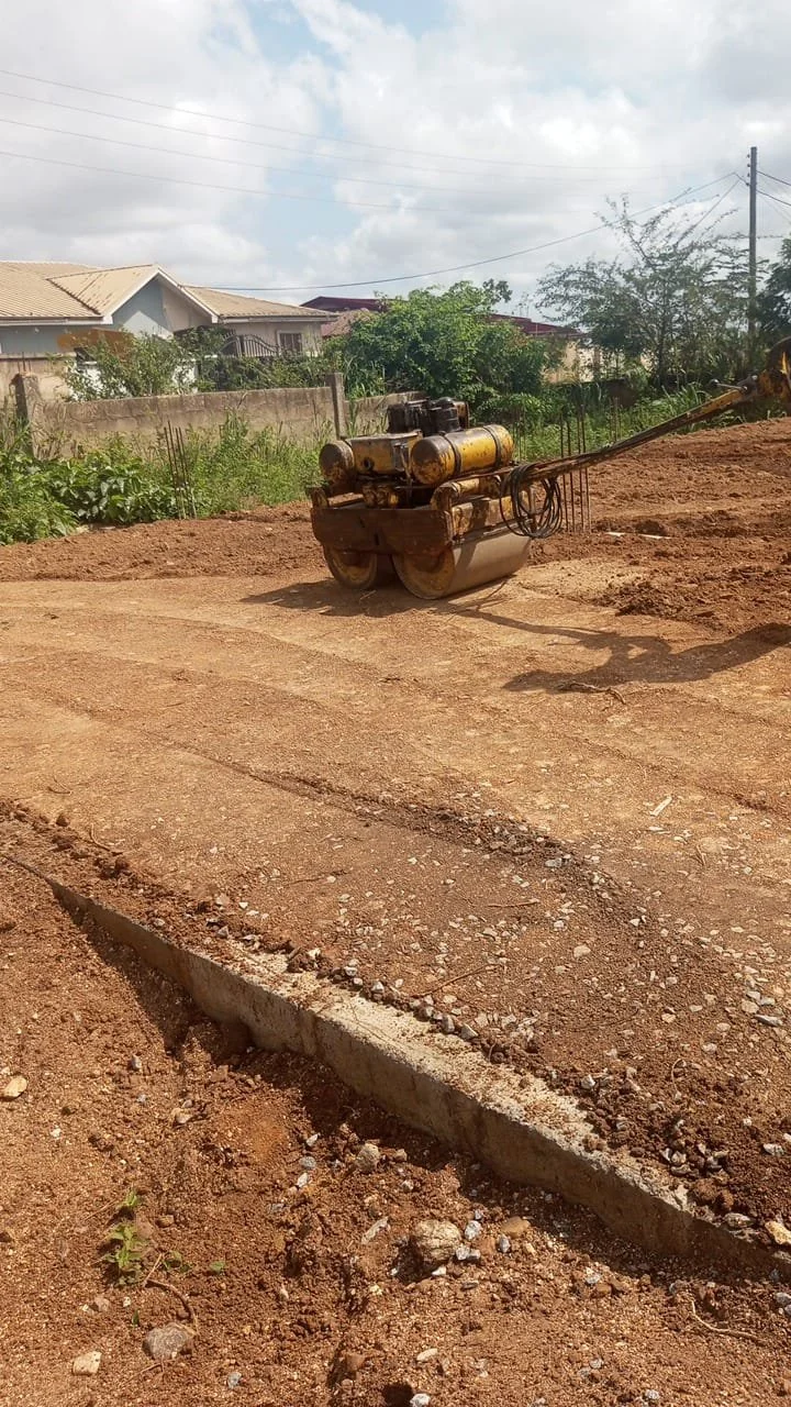 Walze auf der Baustelle