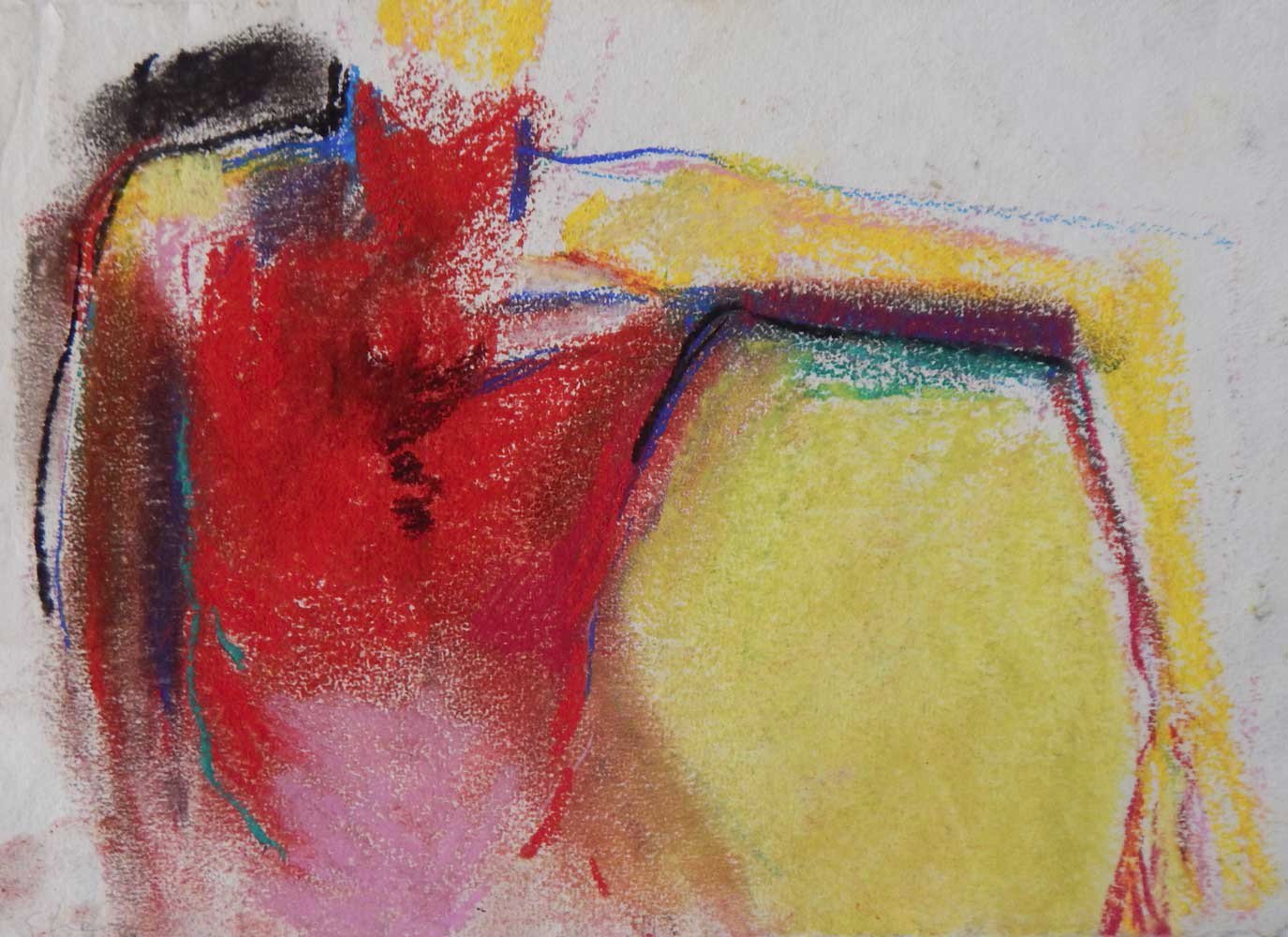 Red torso pastel on paper 8" x 11.5" 2002